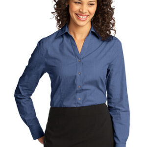 L640 Ladies Crosshatch Easy Care Shirt