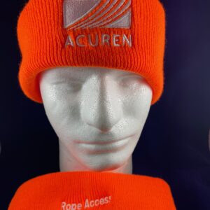 Knit Hat Neon Orange With Rope Access Logo