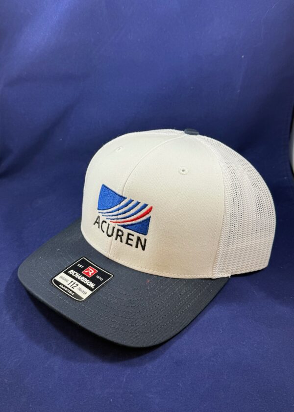 Richardson White/Navy Mesh Back Cap OSFA (order in quantities of 12)