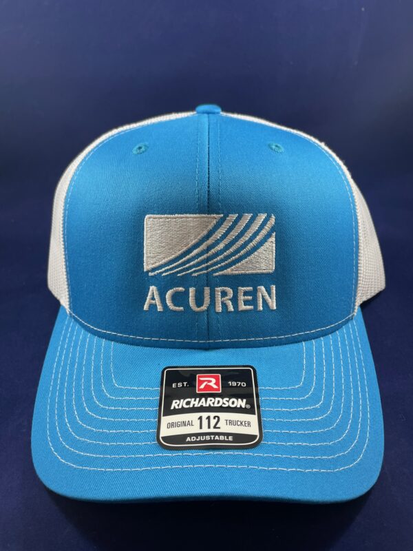 Richardson Cyan/White Mesh Back Cap OSFA (Please order in quantities of 12)