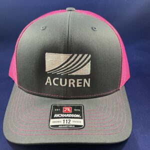 Richardson Charcoal/Neon Pink Mesh Back Cap OSFA