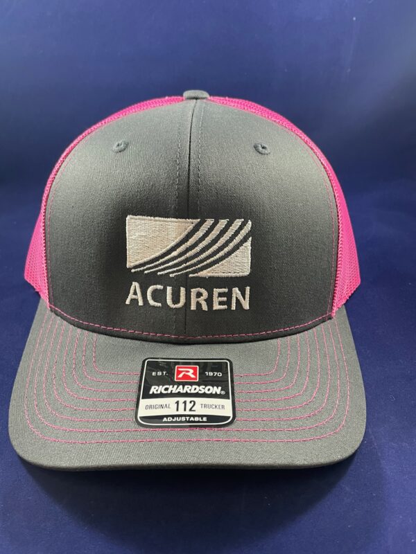 Richardson Charcoal/Neon Pink Mesh Back Cap OSFA
