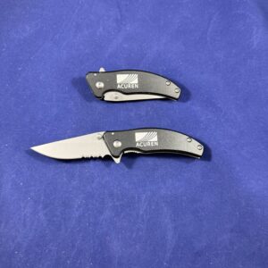Black Paragon Pocket Knife with Acuren Logo