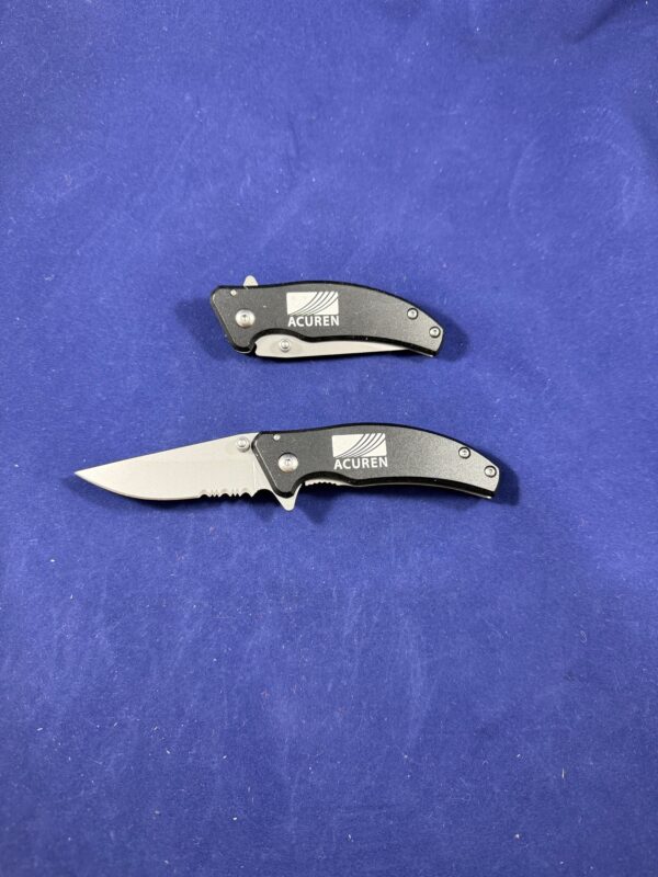 Black Paragon Pocket Knife with Acuren Logo