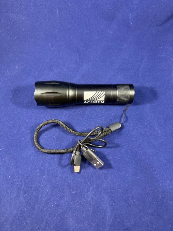 Infinite Rechargeable LED Flashlight with Acuren Logo